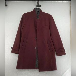 Inc International Concepts Mens Todd Slim Fit Topcoat Burgundy